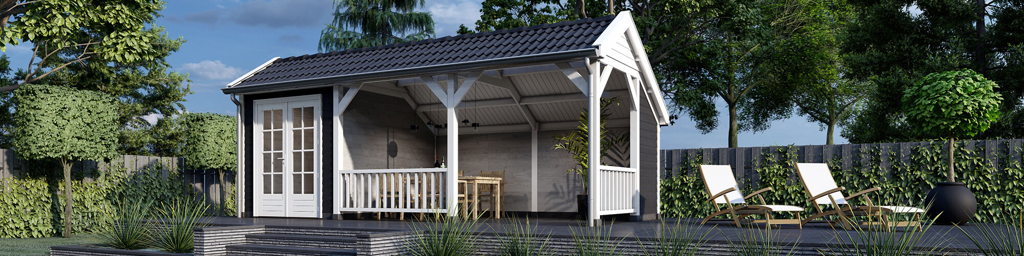 Houten overkapping tuin