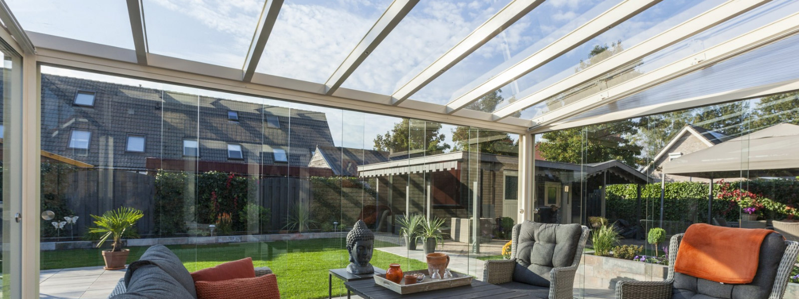 Glazen schuifwand tuin